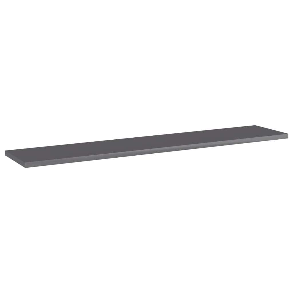 Bücherregal-Bretter 4 Stk. Hochglanz-Grau 100x20x1,5 cm