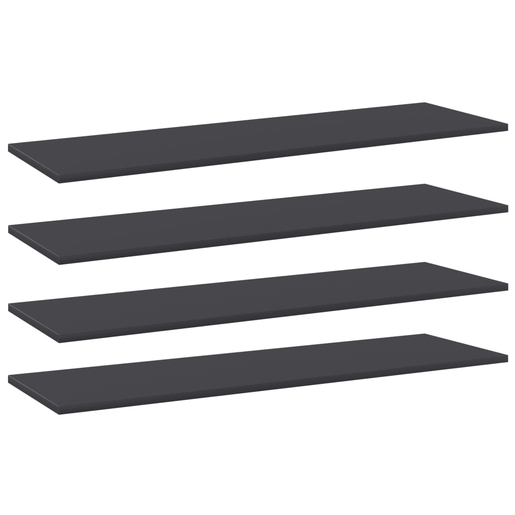 Bücherregal-Bretter 4 Stk. Grau 100x30x1,5 cm Holzwerkstoff