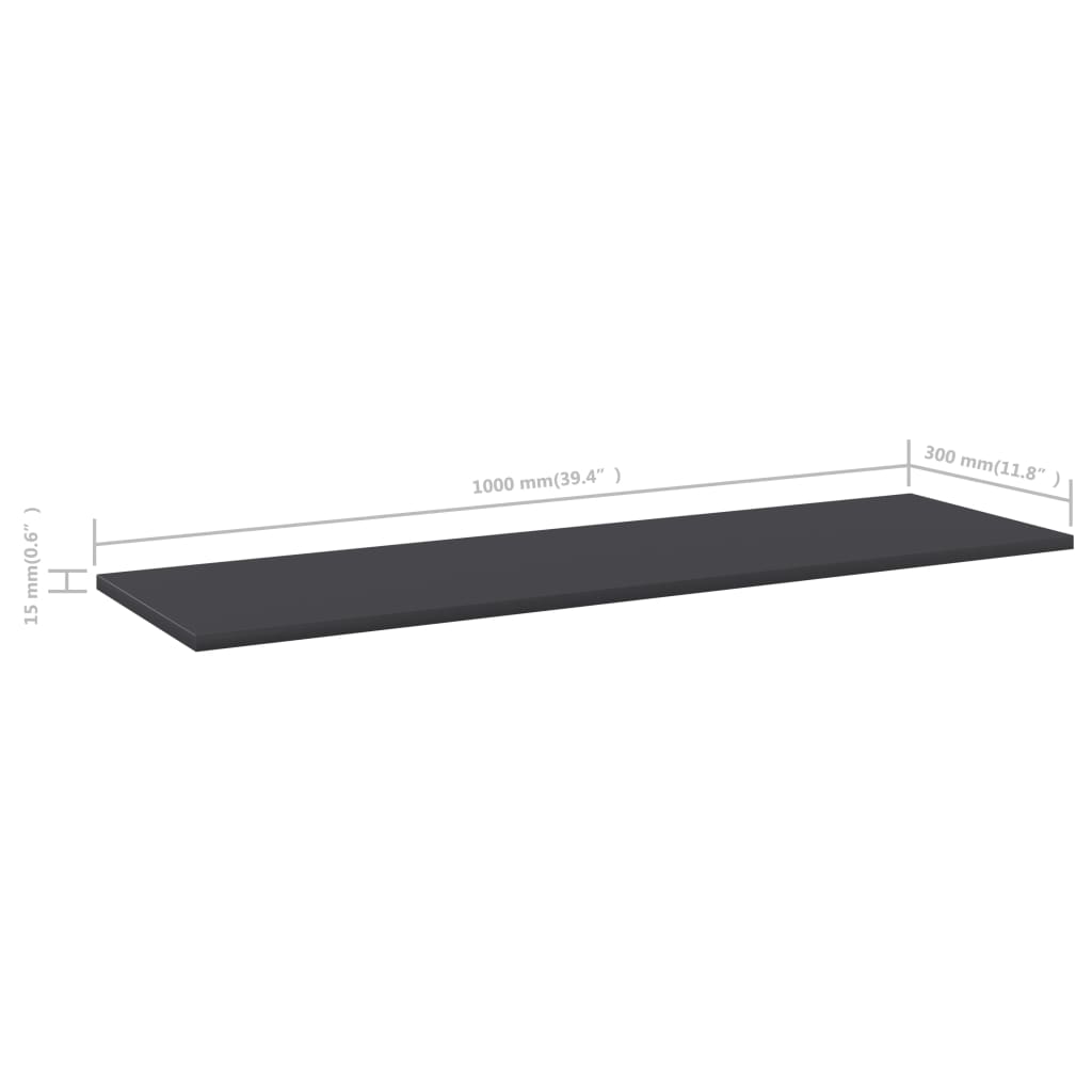 Bücherregal-Bretter 4 Stk. Grau 100x30x1,5 cm Holzwerkstoff