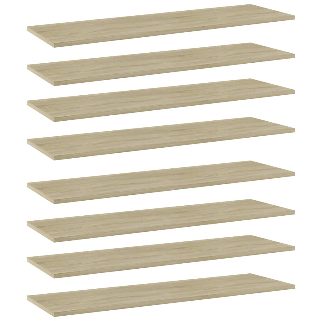 Bücherregal-Bretter 8 Stk. Sonoma-Eiche 100x30x1,5 cm
