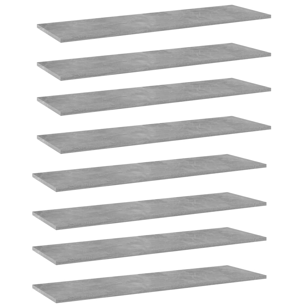 Bücherregal-Bretter 8 Stk. Betongrau 100x30x1,5cm Holzwerkstoff