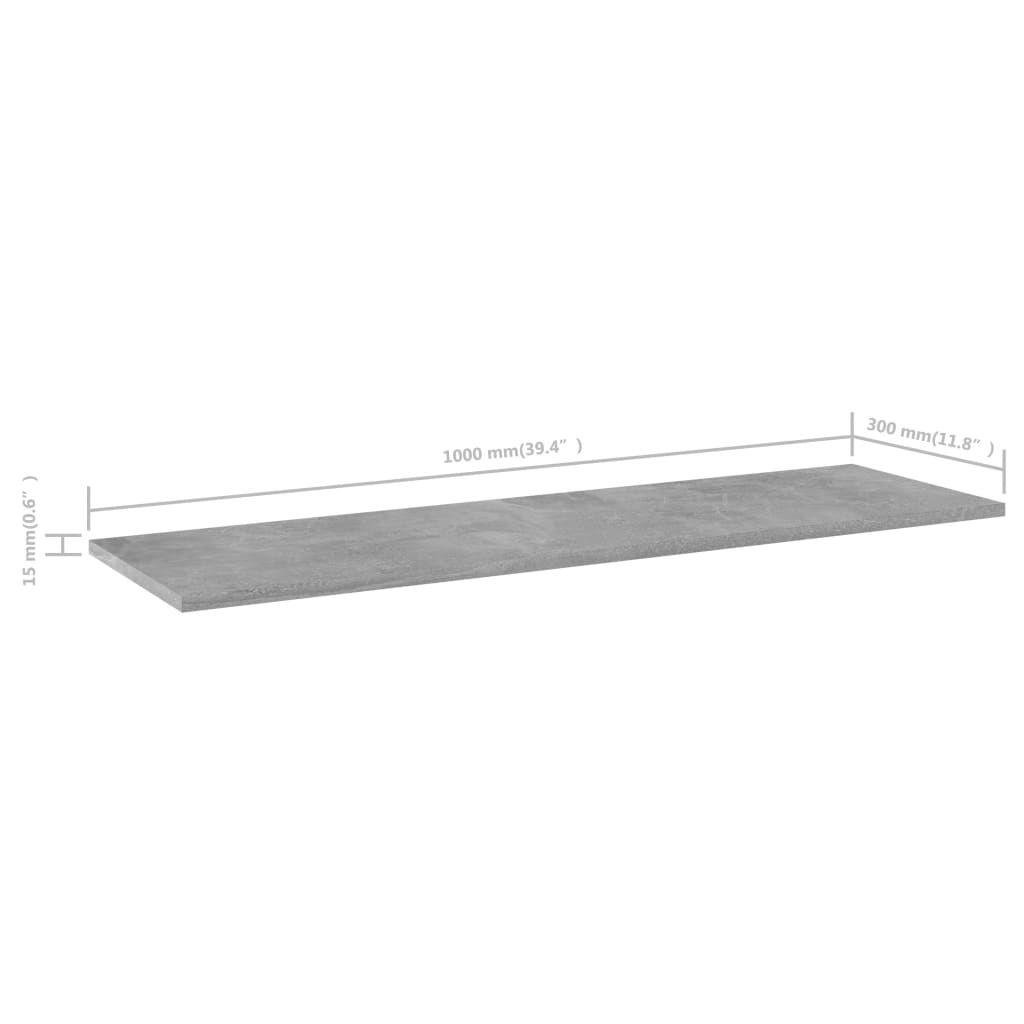 Bücherregal-Bretter 8 Stk. Betongrau 100x30x1,5cm Holzwerkstoff