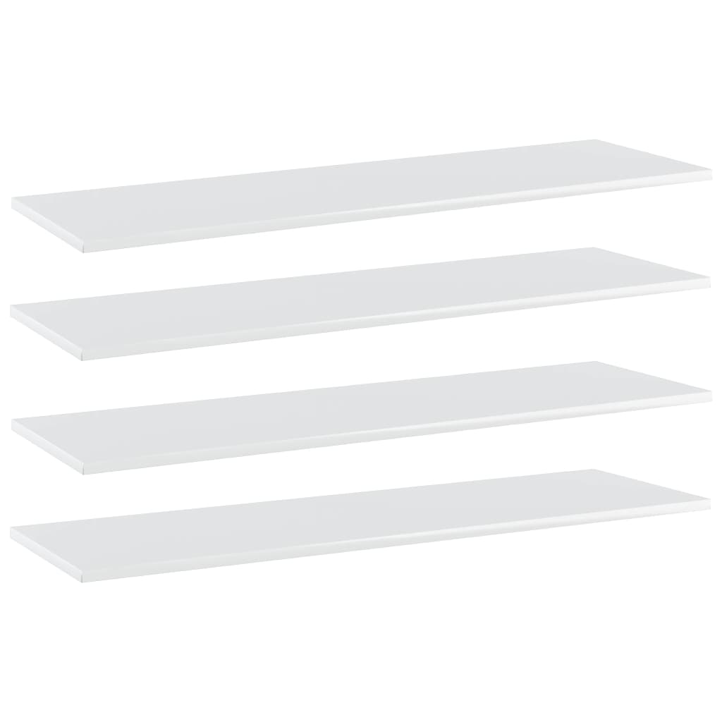 Bücherregal-Bretter 4 Stk. Hochglanz-Weiß 100x30x1,5 cm