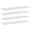 Bücherregal-Bretter 4 Stk. Hochglanz-Weiß 100x30x1,5 cm