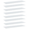 Bücherregal-Bretter 8 Stk. Hochglanz-Weiß 100x30x1,5 cm
