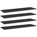 Bücherregal-Bretter 4 Stk. Hochglanz-Schwarz 100x30x1,5 cm