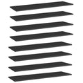 Bücherregal-Bretter 8 Stk. Hochglanz-Schwarz 100x30x1,5 cm