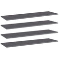 Bücherregal-Bretter 4 Stk. Hochglanz-Grau 100x30x1,5 cm