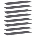 Bücherregal-Bretter 8 Stk. Hochglanz-Grau 100x30x1,5 cm