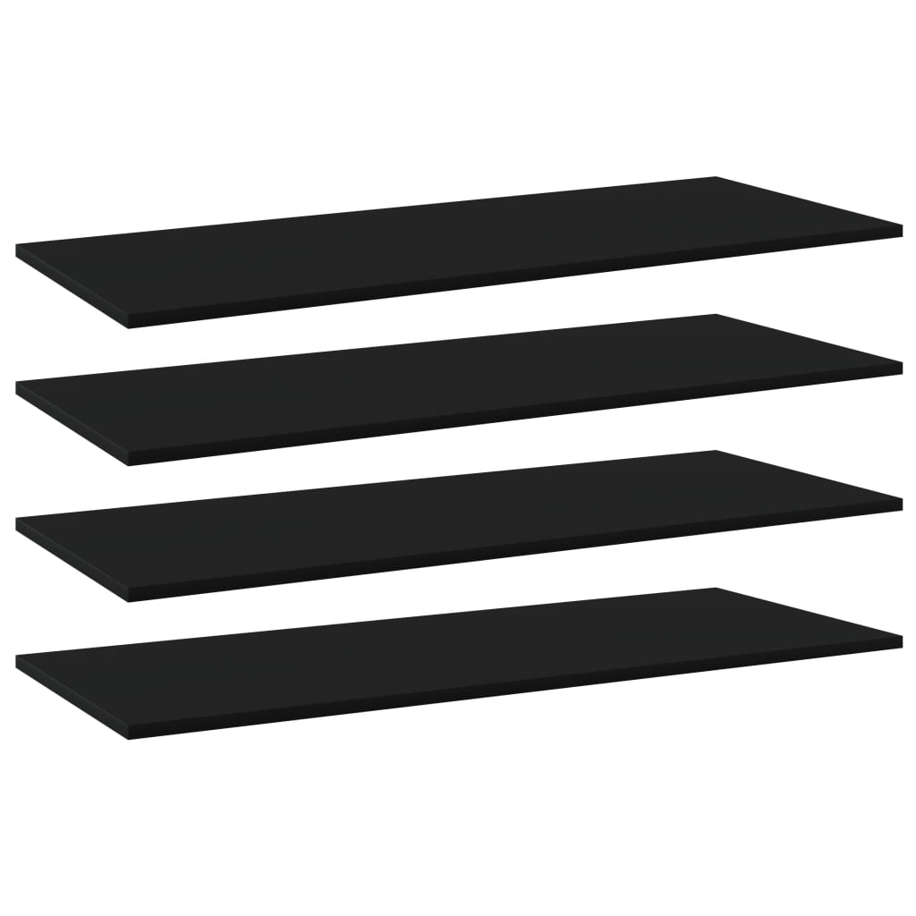 Bücherregal-Bretter 4 Stk. Schwarz 100x40x1,5 cm Holzwerkstoff