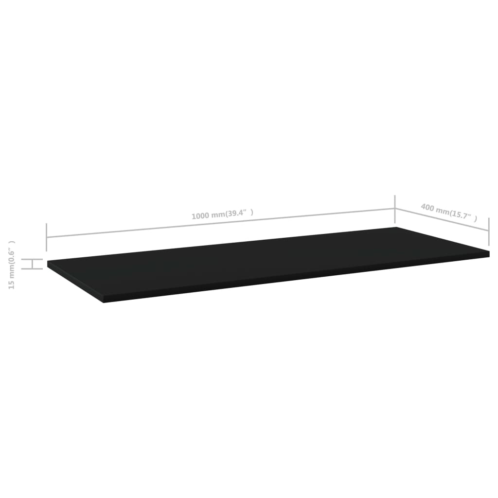 Bücherregal-Bretter 4 Stk. Schwarz 100x40x1,5 cm Holzwerkstoff