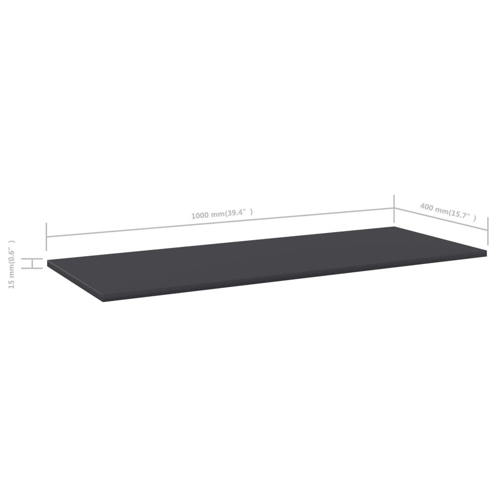 Bücherregal-Bretter 4 Stk. Grau 100x40x1,5 cm Holzwerkstoff