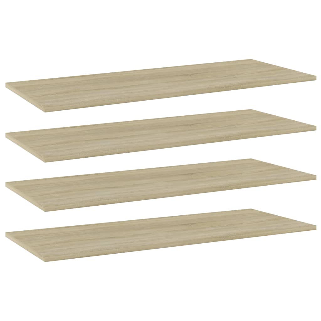 Bücherregal-Bretter 4 Stk. Sonoma-Eiche 100x40x1,5 cm