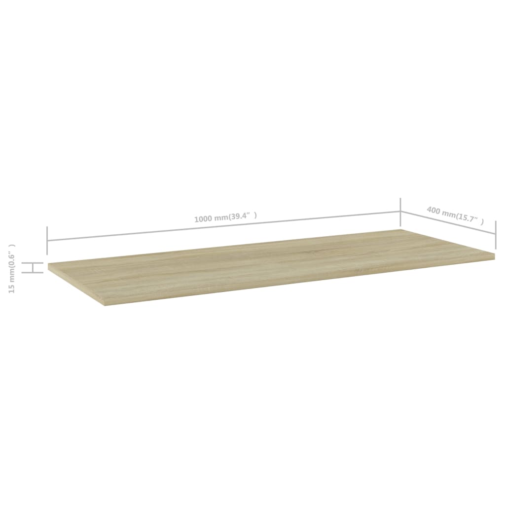 Bücherregal-Bretter 4 Stk. Sonoma-Eiche 100x40x1,5 cm