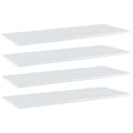 Bücherregal-Bretter 4 Stk. Hochglanz-Weiß 100x40x1,5 cm