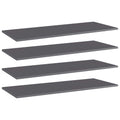 Bücherregal-Bretter 4 Stk. Hochglanz-Grau 100x40x1,5 cm