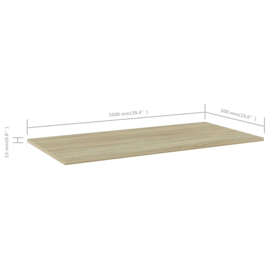 Bücherregal-Bretter 4 Stk. Sonoma-Eiche 100x50x1,5 cm