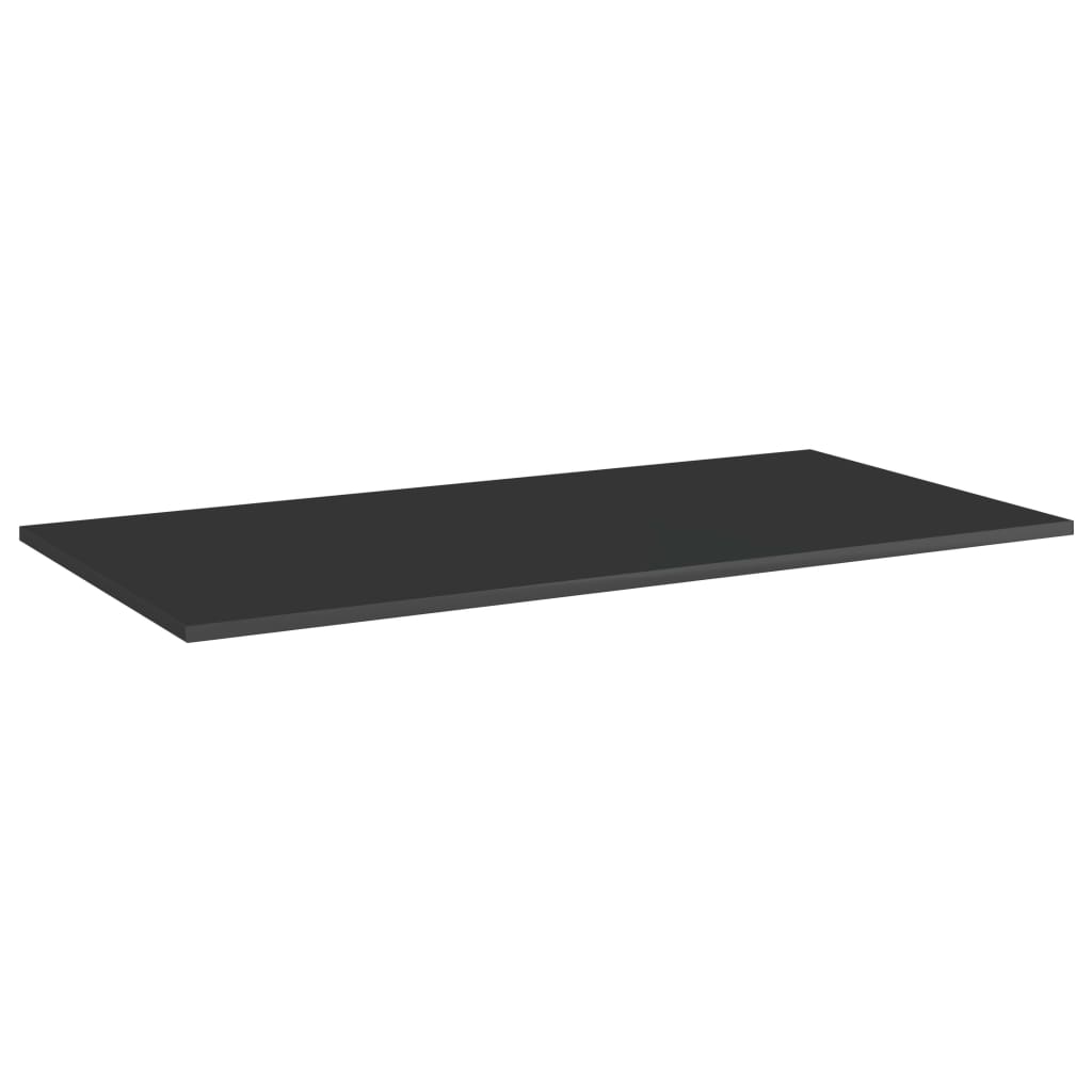 Bücherregal-Bretter 4 Stk. Hochglanz-Schwarz 100x50x1,5 cm
