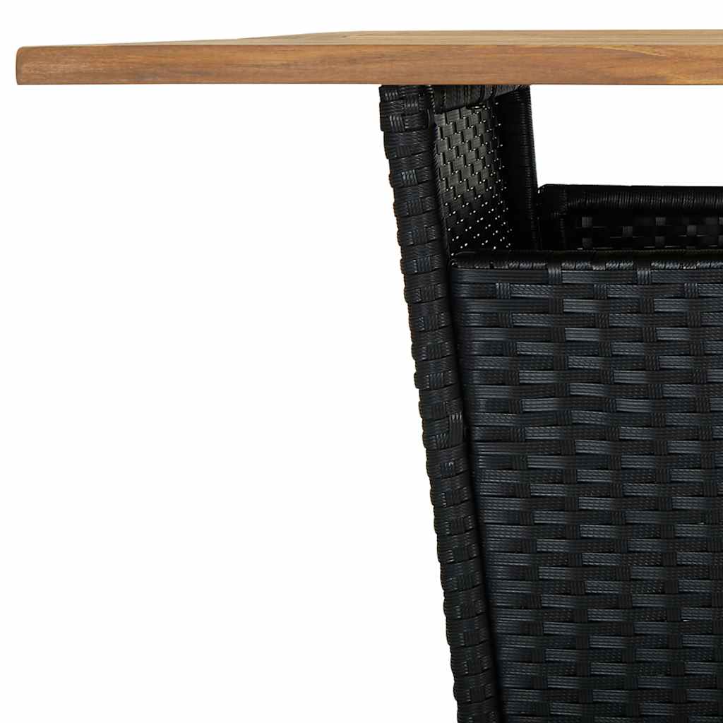 9-tlg. Gartenbar-Set mit Kissen Poly Rattan Schwarz