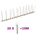 20-tlg. Vogelabwehr-Spikes-Set 10 m Kunststoff 2-reihig