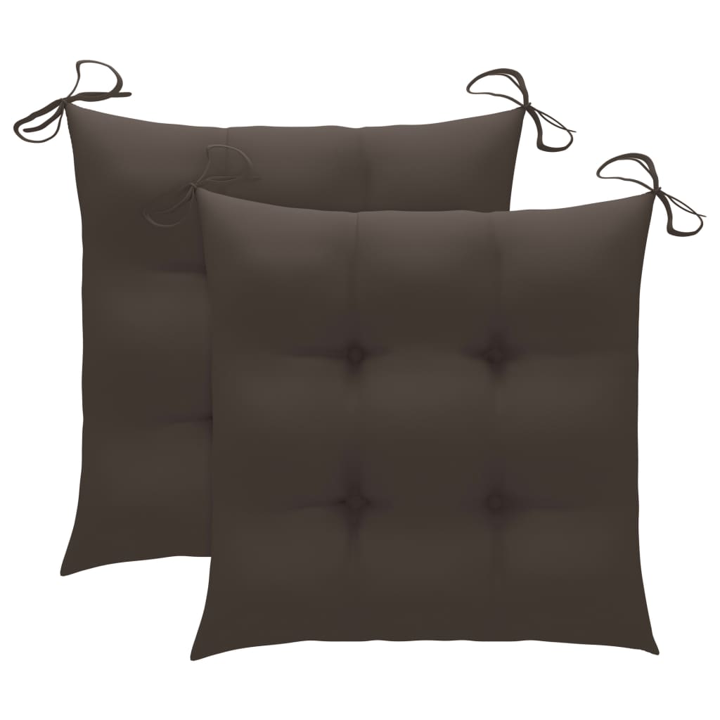 Batavia-Stühle 2 Stk. mit Taupe Kissen Teak Massivholz