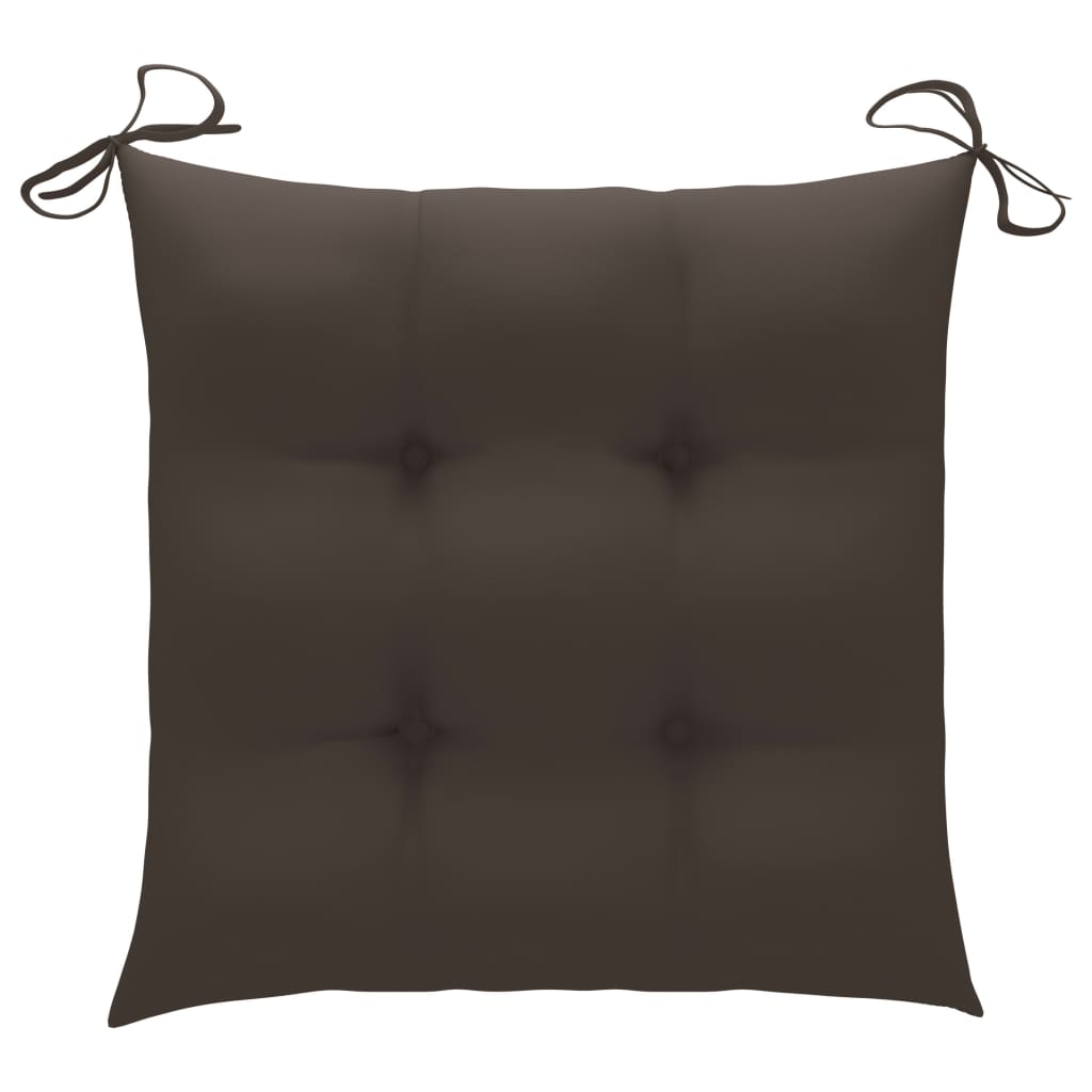Batavia-Stühle 2 Stk. mit Taupe Kissen Teak Massivholz