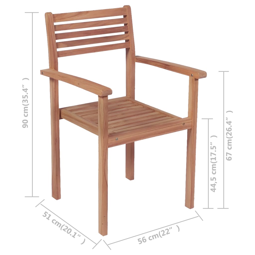 Gartenstühle 4 Stk. mit Grauen Kissen Massivholz Teak