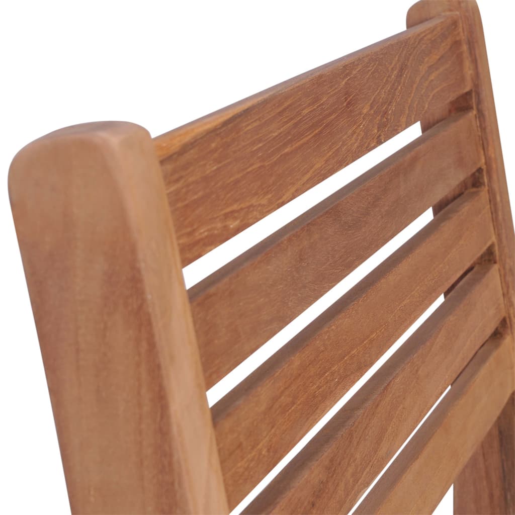 Gartenstühle 4 Stk. mit Grauen Kissen Massivholz Teak