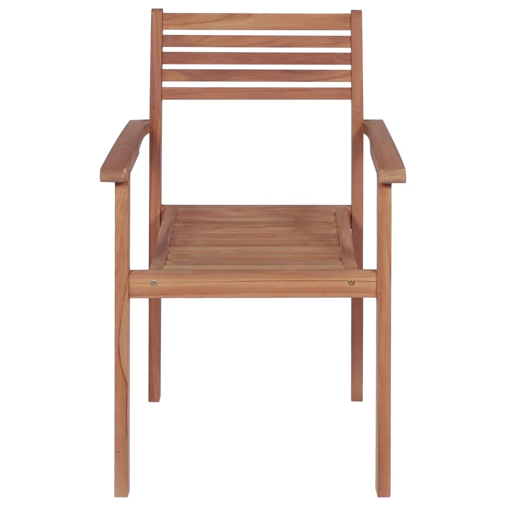 Gartenstühle 4 Stk. mit Cremeweißen Kissen Massivholz Teak