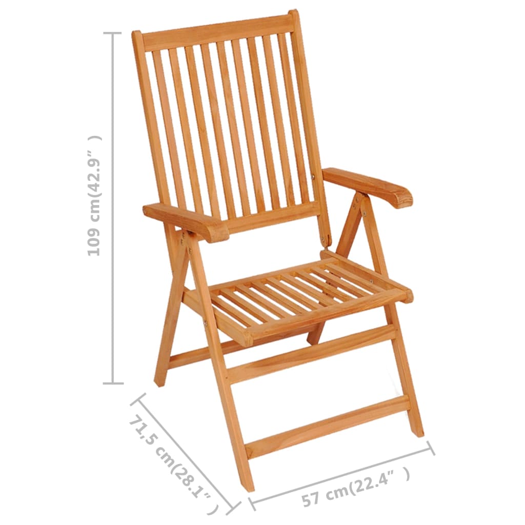Gartenstühle 2 Stk. mit Cremeweißen Auflagen Massivholz Teak