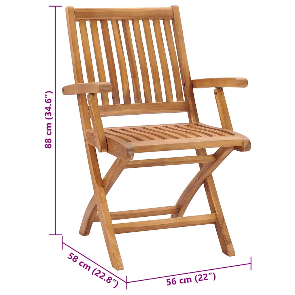 Gartenstühle 2 Stk. mit Roten Kissen Teak Massivholz