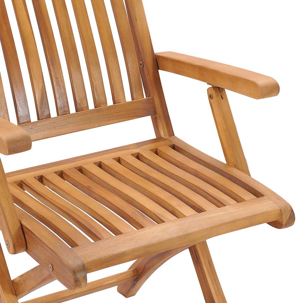 Gartenstühle 2 Stk. mit Roten Kissen Teak Massivholz