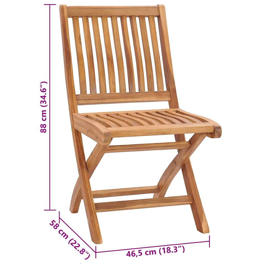 Gartenstühle 2 Stk. mit Roten Kissen Teak Massivholz