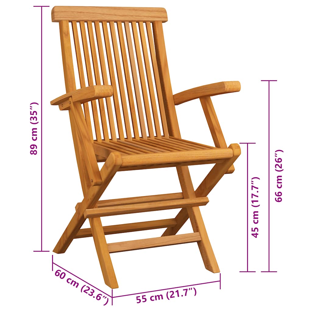 Gartenstühle mit Anthrazit Kissen 2 Stk. Massivholz Teak