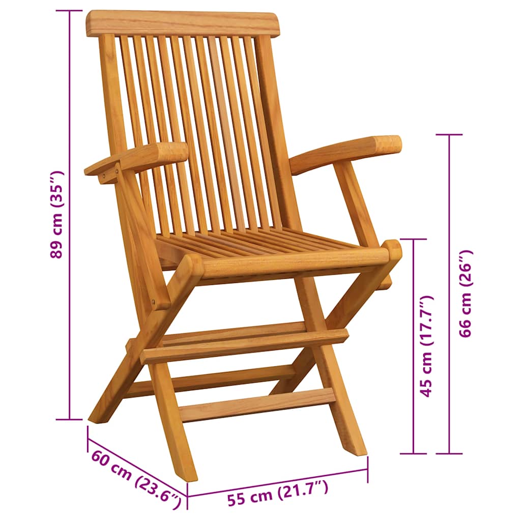 Gartenstühle mit Beige Kissen 2 Stk. Massivholz Teak