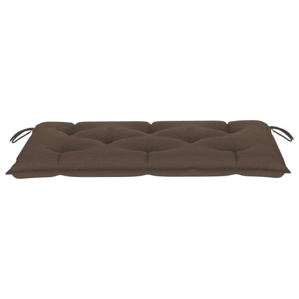 Gartenbank mit Taupe Auflage 112 cm Massivholz Teak