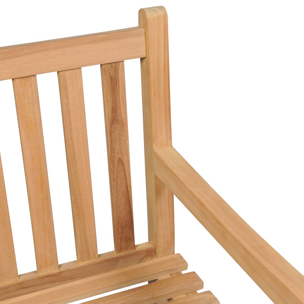 Gartenbank mit Taupe Auflage 150 cm Massivholz Teak