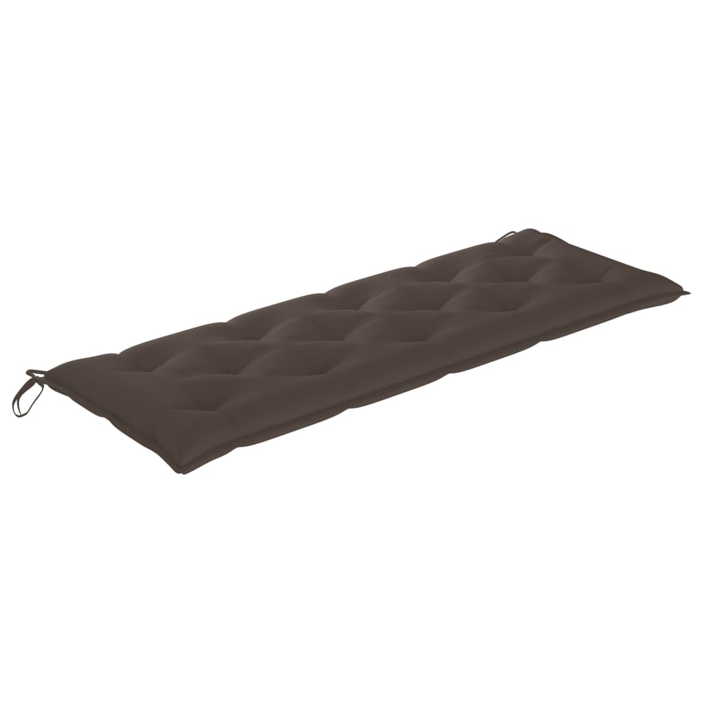 Gartenbank mit Taupe Auflage 150 cm Massivholz Teak