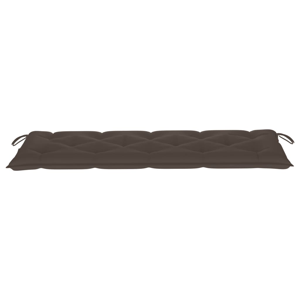 Gartenbank mit Taupe Auflage 150 cm Massivholz Teak
