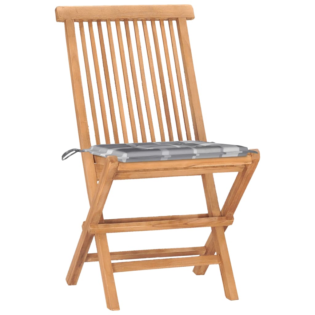 3-tlg. Garten-Essgruppe mit Kissen Klappbar Massivholz Teak