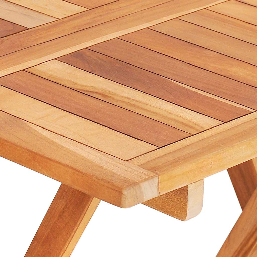 3-tlg. Bistroset mit Beigen Kissen Massivholz Teak