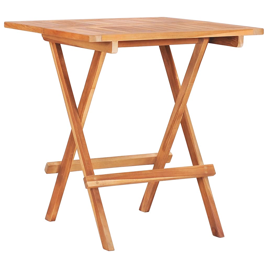 3-tlg. Bistroset mit Beigen Kissen Massivholz Teak