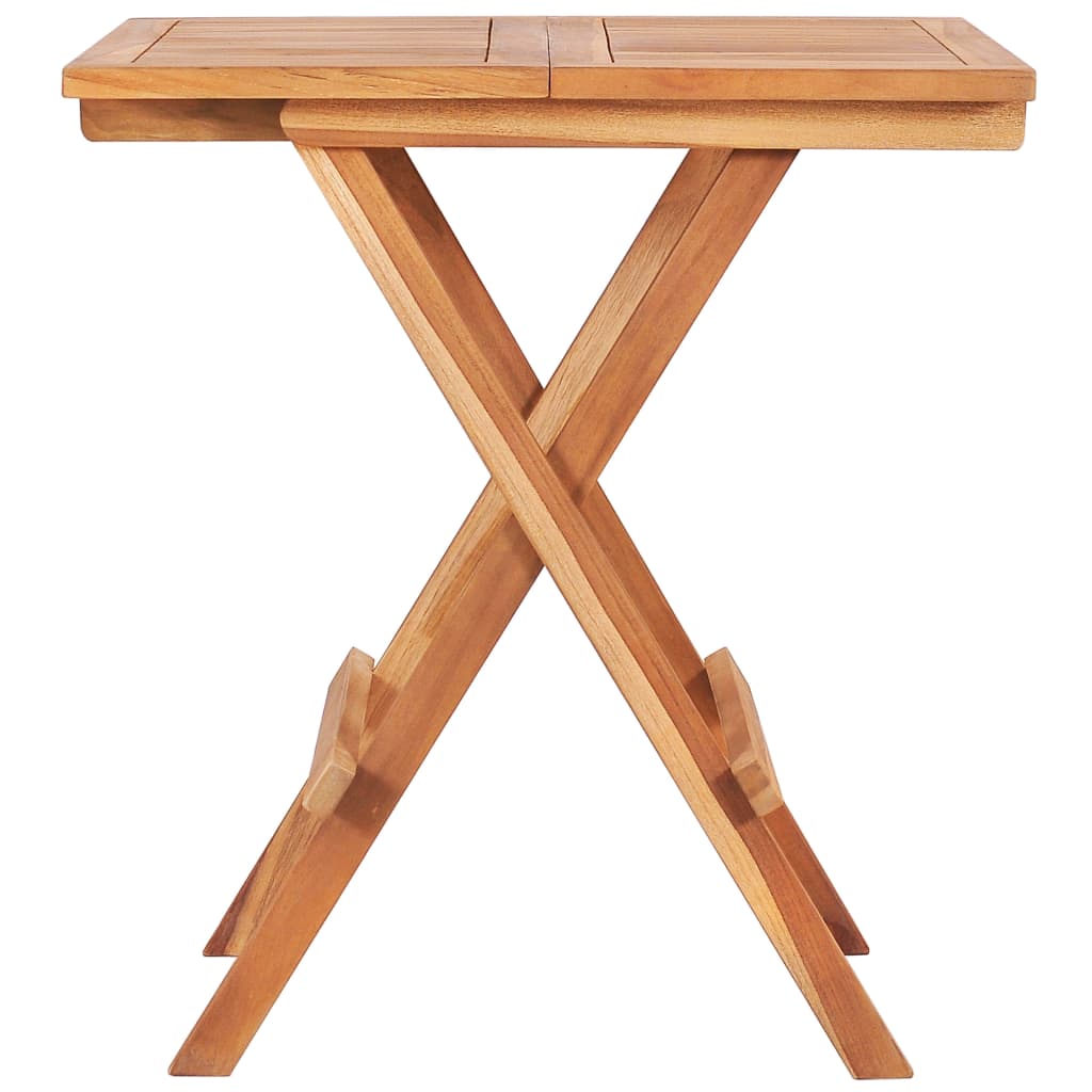 3-tlg. Bistro-Set mit Kissen Grau Karomuster Massivholz Teak