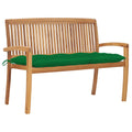 Stapelbare Gartenbank mit Auflage 128,5 cm Massivholz Teak