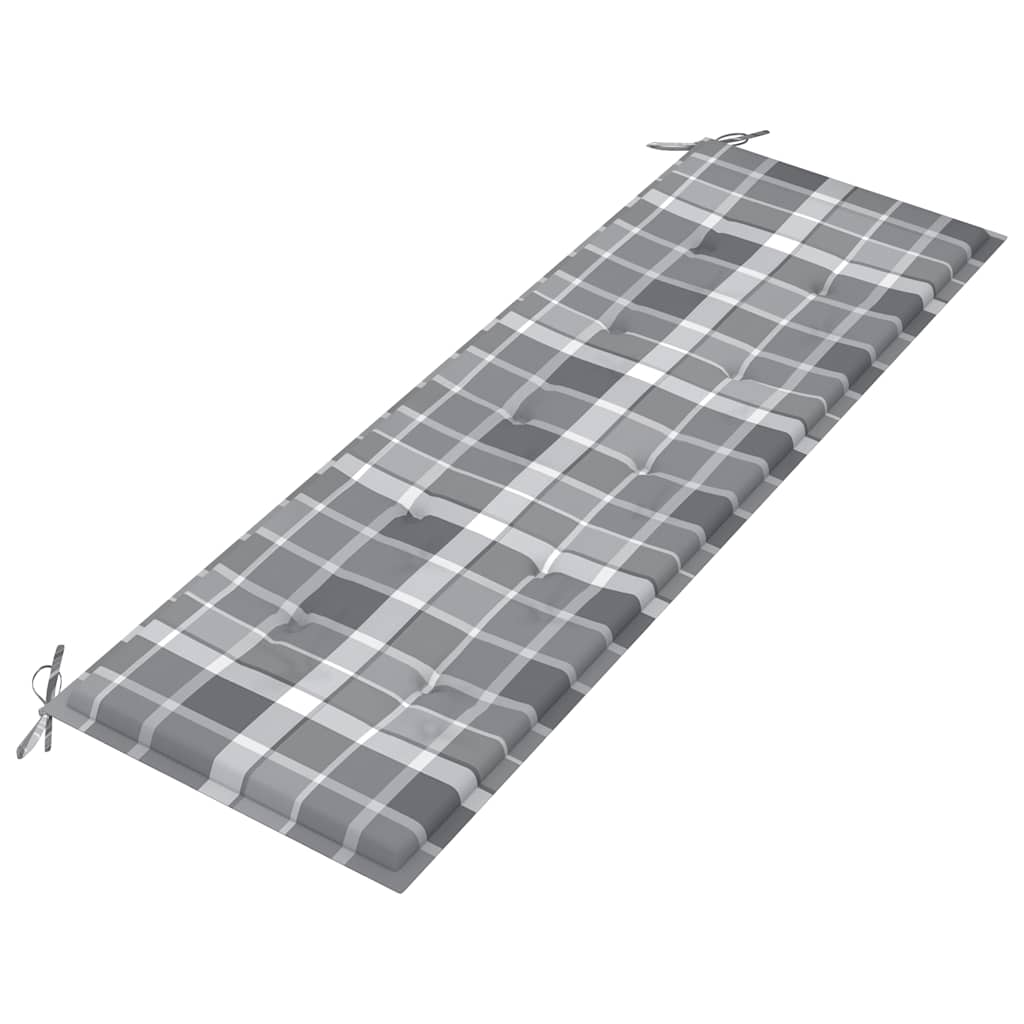 Stapelbare Gartenbank mit Auflage 159 cm Massivholz Teak