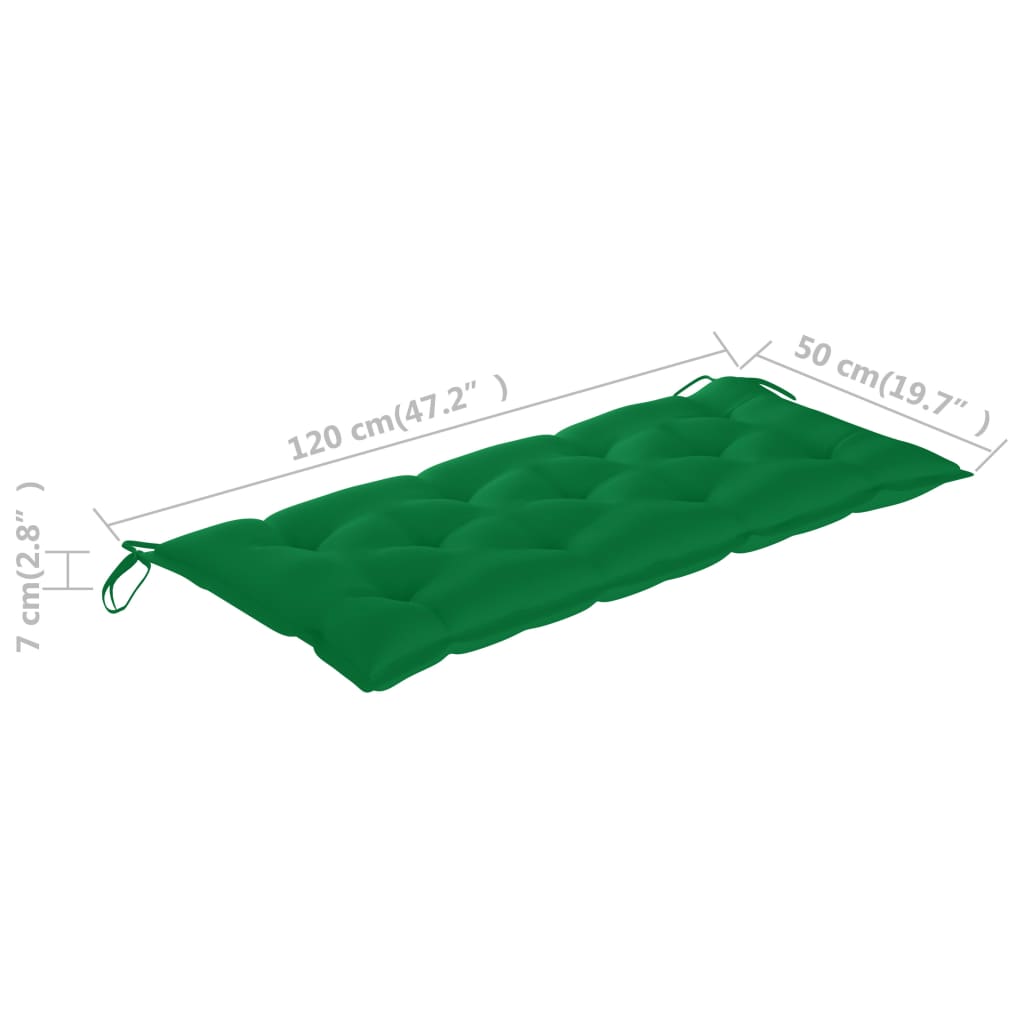 Gartenbank mit Auflage 120 cm Massivholz Akazie