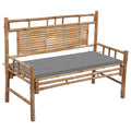 Gartenbank mit Auflage 120 cm Bambus