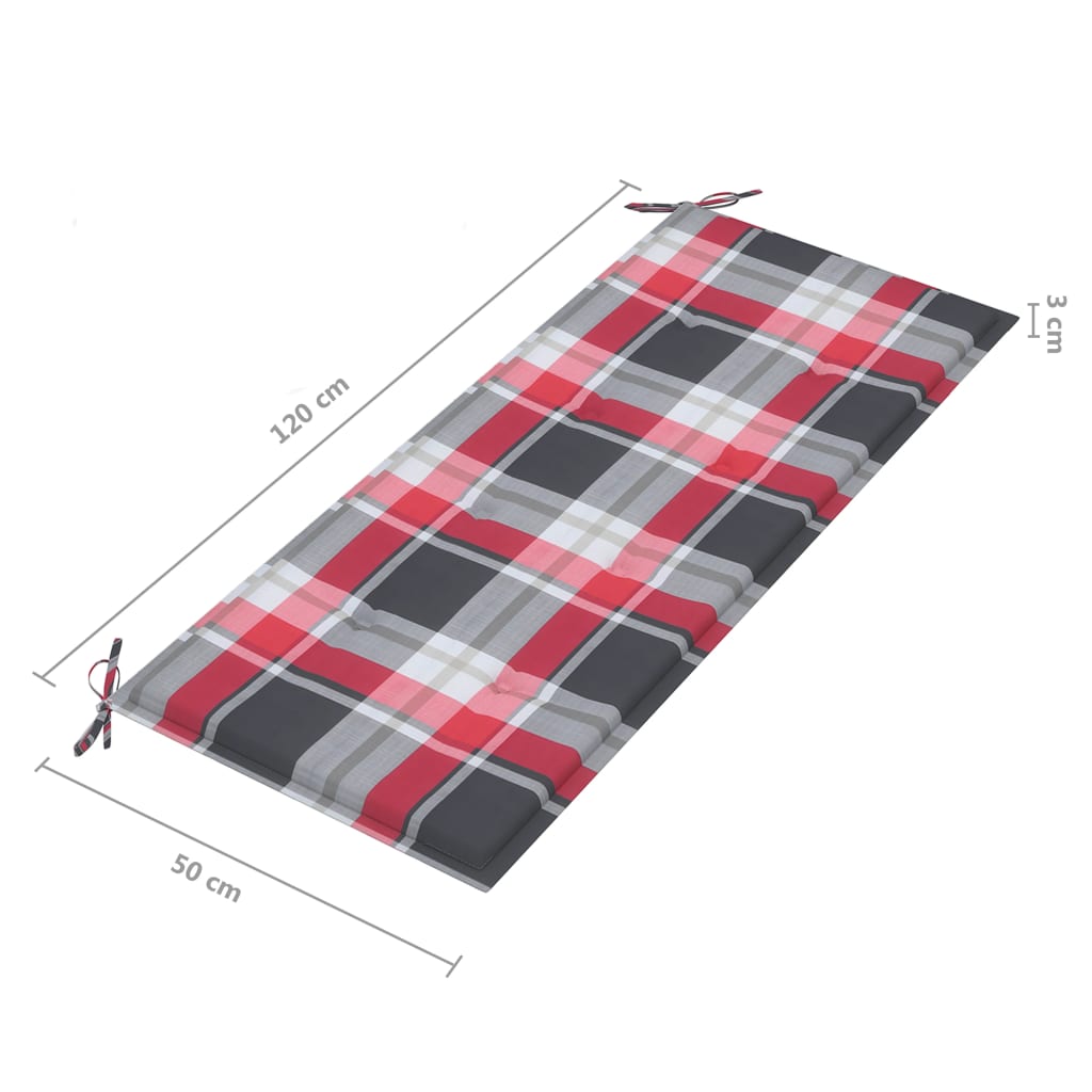 Gartenbank mit Auflage 120 cm Bambus