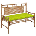 Gartenbank mit Auflage 120 cm Bambus