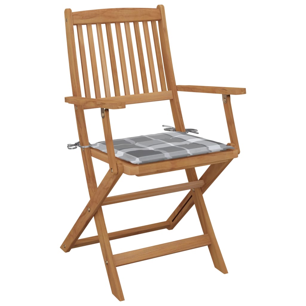 Klappbare Gartenstühle 2 Stk. mit Kissen Massivholz Akazie